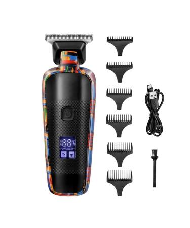 MAYIT Hair Clippers for Men Digital Display Professional Barber Pusher for Men Hair Clipper Reciprocating Random Graffiti Pattern Electric Barber