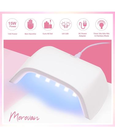 Morovan Poly Gel Nail Kit with UV Lamp - Clear Poly Nail Gel Kit with Glitter | 20 Nail Art Tools Included - Buy Online on SooperMarket.com