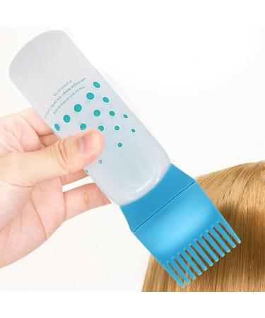 Opilroyn Oil Scalp Applicator - Bottle Applicator Brush with Graduated Scale - Hair Oiling Applicator Bottle for Hair Dye Oil Comb Precise for Scalp and Hair Care Blue - Buy Online on SooperMarket.com