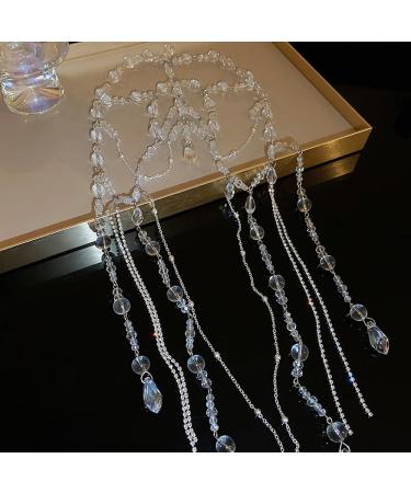 Wiwpar Boho Crystal Long Chain Tassel Headpiece | Rhinestone Festival & Wedding Hair Accessories for Women & Girls - Buy Online on SooperMarket.com