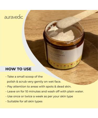 AURAVEDIC Pure Lightening Skin Polish with Sandalwood & Turmeric - Gentle Exfoliation - Buy Online on SooperMarket.com