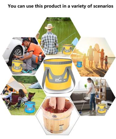 IFWELL Collapsible Bucket 5 Gallon Portable Folding Basin Pail - Blue Yellow 20L-12L - Buy Online on SooperMarket.com