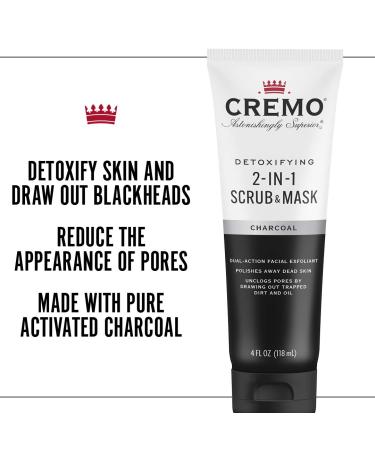 Cremo Detoxifying 2-in-1 Scrub & Mask with Activated Charcoal - 4 oz - Buy Online on SooperMarket.com