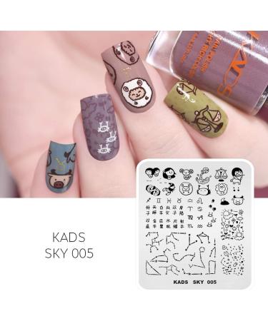 Alexnailart Nail Stamping Plates | Nail Art Templates & Design Tools for Perfect Manicures - SKY 005 - Buy Online on SooperMarket.com
