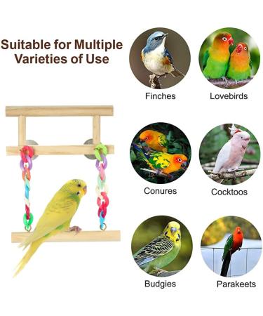 Buy Bugbags for Birds | Parrot Wood Platforms & Chewing Swings with Bells | Perfect for Green Cheeks Chinchillas & Hamsters - International Shipping Available - Buy Online on SooperMarket.com