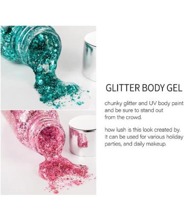 Mermaid Sequins Body Glitter Gel - Long Lasting Makeup for Face, Body, Hair, and Eyes - Silver - Perfect for Festivals and Parties - Easy to Apply and Remove - Buy Online on SooperMarket.com