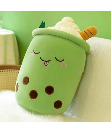 SPIRTUDE 2Pcs Boba Plush Matcha Milk Tea & Ice Cream Stuffed Toy Set - Soft Squishy Pillow for Kids - 24cm - Green & Brown - Buy Online on SooperMarket.com