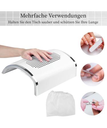 Nail Art Vacuum Cleaner - 80W Strong Suction Manicure Tool for Salon Cleaning with 2 Dust Collection Bags - Buy Online on SooperMarket.com