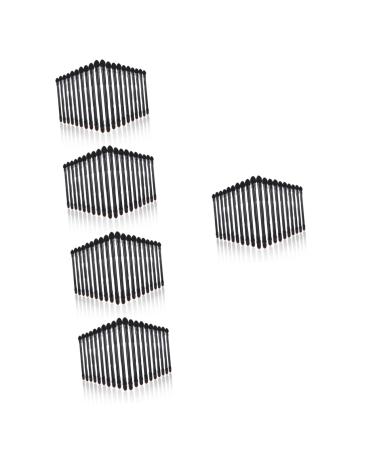 Baluue 100 Pcs Double Eye Shadow Makeup Blending Sponge Makeup Brush Eyeshadow Smudge Brush Black Plastic