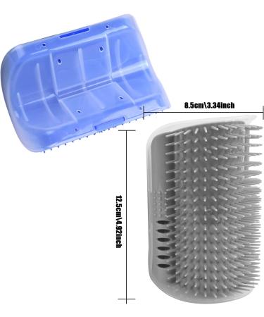 Pinsheng Cat Self Groomer 2 Pack Wall Corner Massage Comb with Catnip Pouch Grooming Comb Brush Massage Tool for Cats with Long and Short Fur(Blue&Gray) - Buy Online on SooperMarket.com