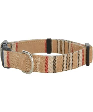 Yudote Soft Dog Collar for Small Dogs | Checkered Fabric Sensitive Skin Friendly Beige 1-Pack - Buy Online on SooperMarket.com