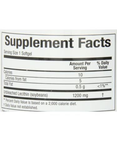 Lecithin 1200mg-Unbleached (180Capsules) Brand: Natural Factors - Buy Online on SooperMarket.com
