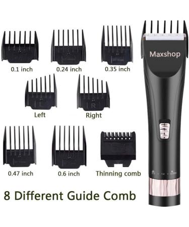 Maxshop Professional Hair Clippers for Men & Babies | Quiet Cordless Haircut Kit with Charging Dock 8 Comb Guides Scissors & Hair Comb - Buy Online on SooperMarket.com