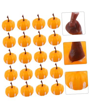 DECHOUS 20pcs Simulated Mini Pumpkin Halloween Decoration Simulation Pumpkin Halloween Pumpkin Crafts Fake Pumpkin Halloween Pumpkin Decoration Painted Decorate Little Pumpkin Foam Yellow 2.2X3.4CM