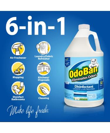OdoBan Fresh Linen Odor Eliminator and Disinfectant Concentrate (1 Gal.) - Powerful Cleaning Solution - Buy Online on SooperMarket.com