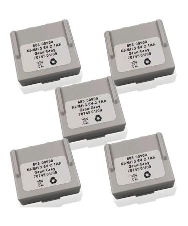 (Pack of 5) 3.6V 68300900 2100mAh Rechargeable Ni-MH Battery for Crane Remote Control Battery 68300900