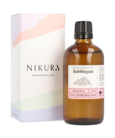 Nikura | Bubblegum Fragrance Oil - 100ml | Perfect for Soap Making Candle Making Wax Melts Diffuser | Great for use in Bath Bombs Perfume Oil Perfume Scents | Vegan & UK Made
