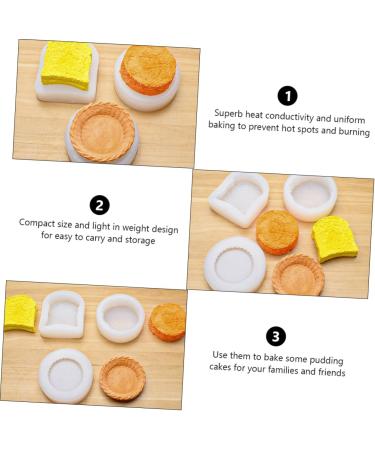 MAGICLULU 6 Pcs Cake Mold Silicone Baking Cup Cookie Cake Pan Cookie Silicone Cake Pan Ice Ball Mold Chocolate Making Mold Soap Candle Mold Mini Muffins Aroma White Bread Silica Gel Cake Pie Whitex3pcs 9X8X2.6CMx3pcs - Buy Online on SooperMarket.com