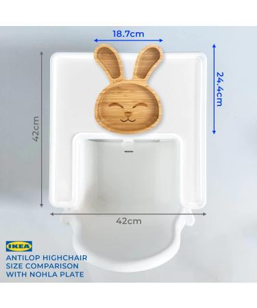 Nohla Baby Weaning Suction Plate - Billie the Bunny - Cherry - 100% Bamboo & FDA Silicone - Spill-Proof Base - BPA-Free - Ideal for 6 Months - Buy Online on SooperMarket.com