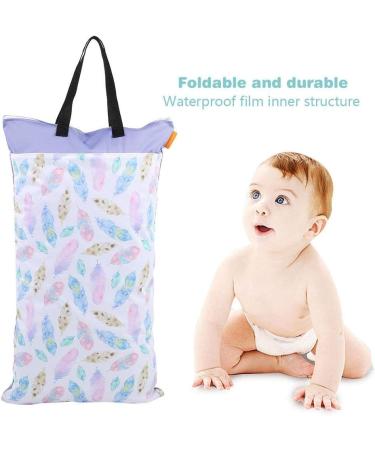 Diaper Bag Waterproof Large Capacity Hanging Wet Dry Cloth Baby Inserts Nappy Laundry Storage Bag for Newborn Infants (EF203) - Buy Online on SooperMarket.com