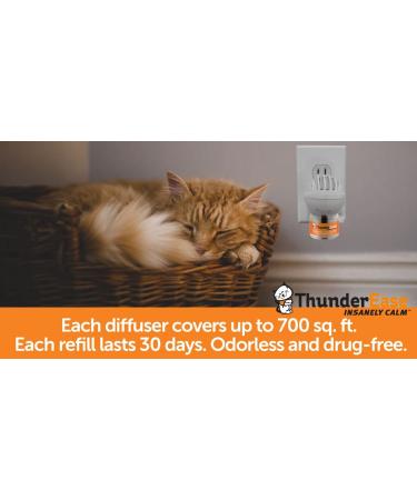 ThunderEase Cat Calming Pheromone Diffuser Kit | Powered by FELIWAY | Reduce Scratching, Urine Spraying, Marking, and Anxiety - 30 Day Supply - Buy Online on SooperMarket.com