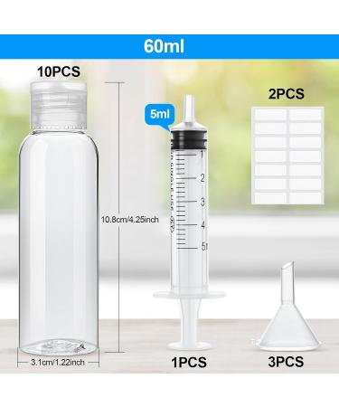10 Empty Travel Flashing Containers with Folding Lids | Cosmetic Bottles Set with Funnel Pipette & Labels for Travel - Buy Online on SooperMarket.com