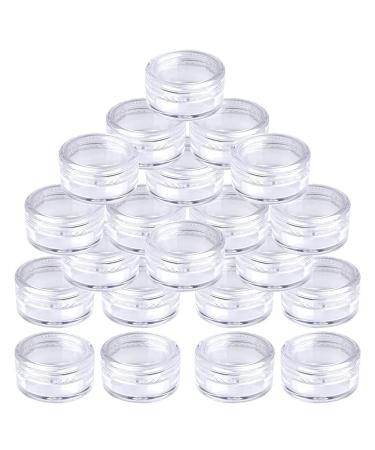 kuou 50 Pcs Empty Plastic Cosmetic Jars 5ml Sample Containers Pots Bottles with Clear Lids