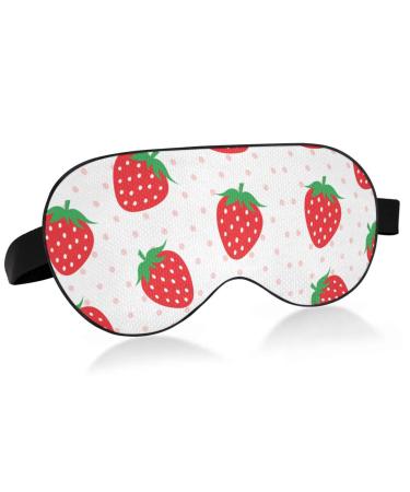 Haskirky Light Blocking Eye Mask Breathable and Adjustable Adult Men and Women Travel on Business Trips Yoga Meditation Light Smooth Comfortable Eye Mask Office Deep Sleep Goodies Strawberry1