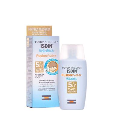 ISDIN Pediatrics Fusion Water SPF 50 50ml | Facial sun cream for kids | Ultra-light texture | Does not sting eyes | Suitable for all skin types Children's Sun Cream
