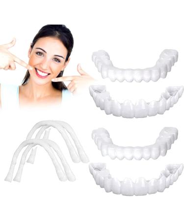 4 Pcs Fake Teeth Dentures for Women and Men - Temporary Dental Veneers for Natural, Comfortable Teeth Restoration, Protecting Your Smile - Buy Online on SooperMarket.com