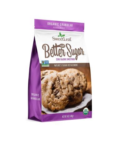 SweetLeaf Organic Better Than Sugar! Stevia Blend for Baking Granular Sweetener, 14 Oz 14 Ounce (Pack of 1) for Baking