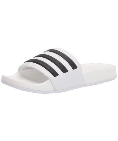 adidas Unisex-Adult Adilette Boost Slides Sandal 12 Women/11 Men White/Black/White