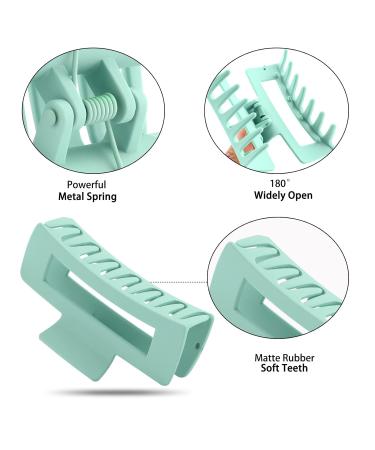 HQ-SITE 8 Pack Large Rectangle Hair Claw Clips - Strong Hold Matte Square Clips for Women - Non-slip Big Jaw Clips - Neutral Colors - 4.1 Inches - Buy Online on SooperMarket.com