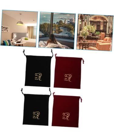 Beavorty 4pcs Storage Bag Bag Organizer Flannel Drawstring Bags Outdoor Hair Dryer Bags Cosmetic Bag - Buy Online on SooperMarket.com