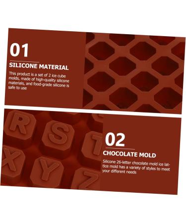 Mikinona 2pcs Chocolate Mold Ice Cube Silicone Molds Jellybeans Candy Ice Mold Baking Mold Letter Ice Maker - Buy Online on SooperMarket.com