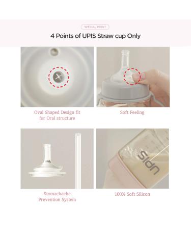 UPIS 2 Count Silicone Straw Refill Pack - Anti Colic Air Vent, BPA-Free, Cross-Cut Design - 6 Month+ Compatible with UPIS Straw Cup - 2 Pack - Buy Online on SooperMarket.com
