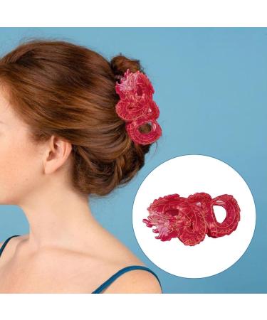 JSGHGDF Delicate Chinese Loong Hair for Woman Girl Skincare Makeup Hair Clip for Thin Hair Nonslip Delicate Hair Clip Red - Buy Online on SooperMarket.com