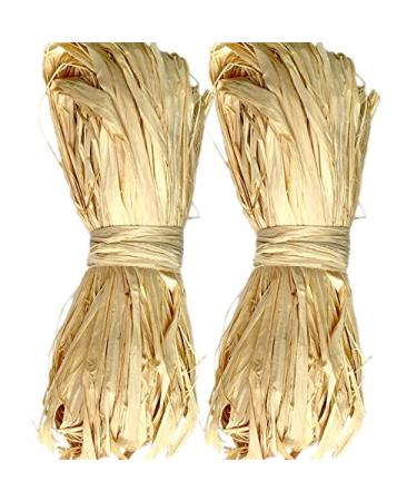 Natural Raffia Paper Christmas Raffia Ribbon for Florist Bouquets Decoration Crafts Raffia Ribbon 2X 50g brown