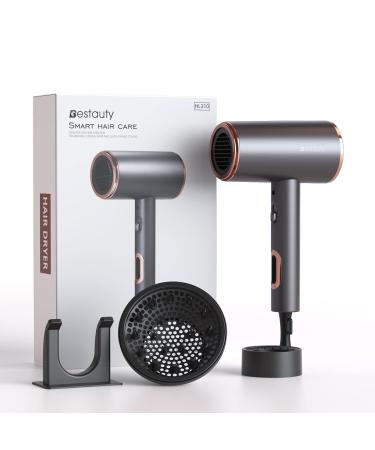 Bestauty Blow Dryer Travel Hair Dryer Ion HairDryer with Diffuser Low Noise Stylish Appearance Lightweight Hair Dryer for Home Salon and Travel (Rose Gold)
