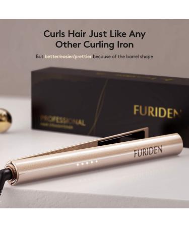 2-in-1 Hair Straightener & Curler for Black Women - Professional Ionic Flat Iron, 1 Inch Gold - Buy Online on SooperMarket.com