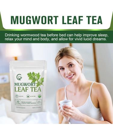 Organic Mugwort Tea Bags - Improve Sleep and Digestion - Caffeine Free - 30 Count - Buy Online on SooperMarket.com