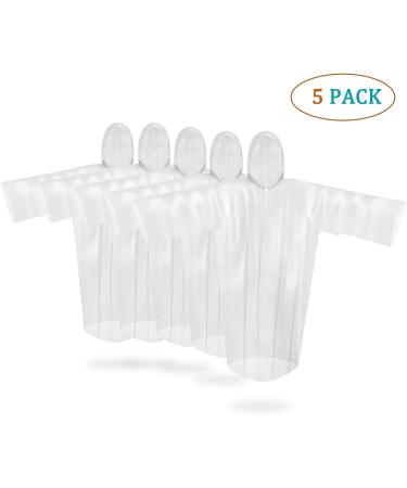 Saiweynee Transparent Disposable Rain Ponchos for Adults - Pack of 5 | Waterproof Emergency Gear for Outdoor Activities and Theme Park Visits - Buy Online on SooperMarket.com