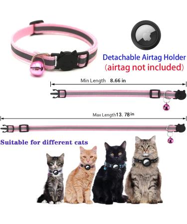 Smpili Airtag Cat Collar | Reflective Kitten Collar with Breakaway Feature | 0.4 Width | Black - Buy Online on SooperMarket.com