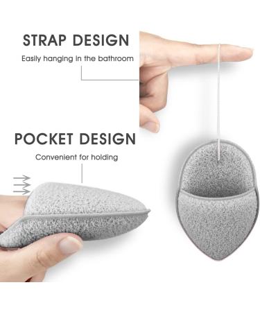 LYFONDYI Facial Cleaning Sponge Set - 2 Reusable Bath Sponges for Daily Exfoliating & Makeup Removal | Grey & Yellow | Finger Glove Included - Buy Online on SooperMarket.com