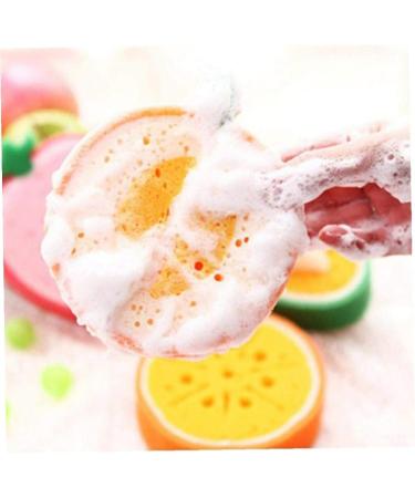AMOYER 3 Pcs Cartoon Bath Sponge Set | Fruit Shape Cleaning Sponges for Kids & Adults | Fun Bathroom Accessories - Buy Online on SooperMarket.com