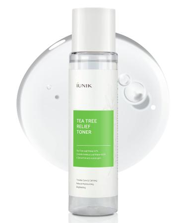 IUNIK Tea Tree Relief Vegan Face Toner - Facial Moisturizer Acne-Prone Irritated Skin w Tea Tree 67% Centella Asiatica 19.5% 6.7 Fl OZ Sensitive Skin Breakout Rosacea Blemish Plant-Based Ingredients