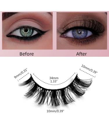 Buy 10 Pairs 3D Russian False Eyelashes - DD Curved Thick Lifelike Lashes (Black) | International Shipping Available - Buy Online on SooperMarket.com