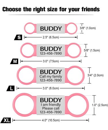 Personalized Pink Dog Tags - 2 Pack Engraved ID for Small & Medium Breeds | Tagme - Buy Online on SooperMarket.com