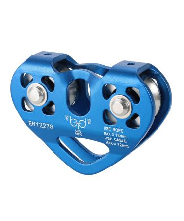 Lixada Zipline Pulley 30KN Trolley Rescue for 1/4 5/16 3/8 1/2 Cable Backyard Zipline, Hauling, Rigging and Commercial Purposes,Holds Upto 6700lbs Dark Blue