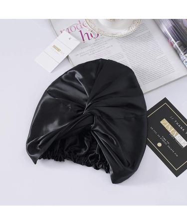Zimasilk 22 Momme 100% Mulberry Silk Sleeping Hood for Women | Hair Care | Elastic Stay-On Design | Classic Black - Buy Online on SooperMarket.com